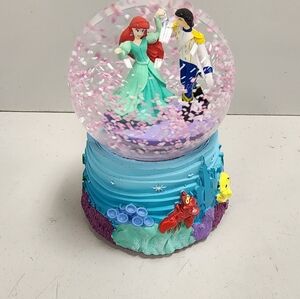 Disney Ariel and Eric Musical Snow Globe with Blue and Purple Base